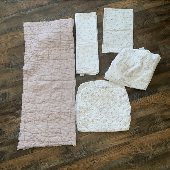 Crate & Barrel Kids Celestial Sheet Set + Changing Pad Cover + Crib Blanket - Picture 3 of 7